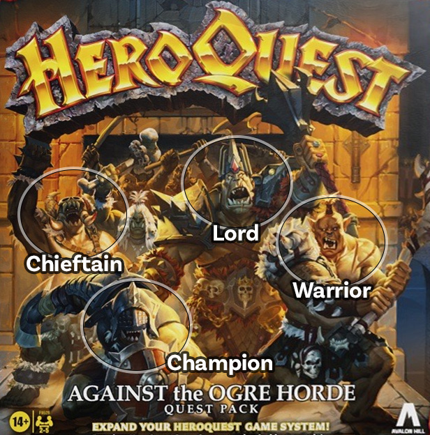 Speculative thoughts on the 4 types of Ogres represented on the box art.