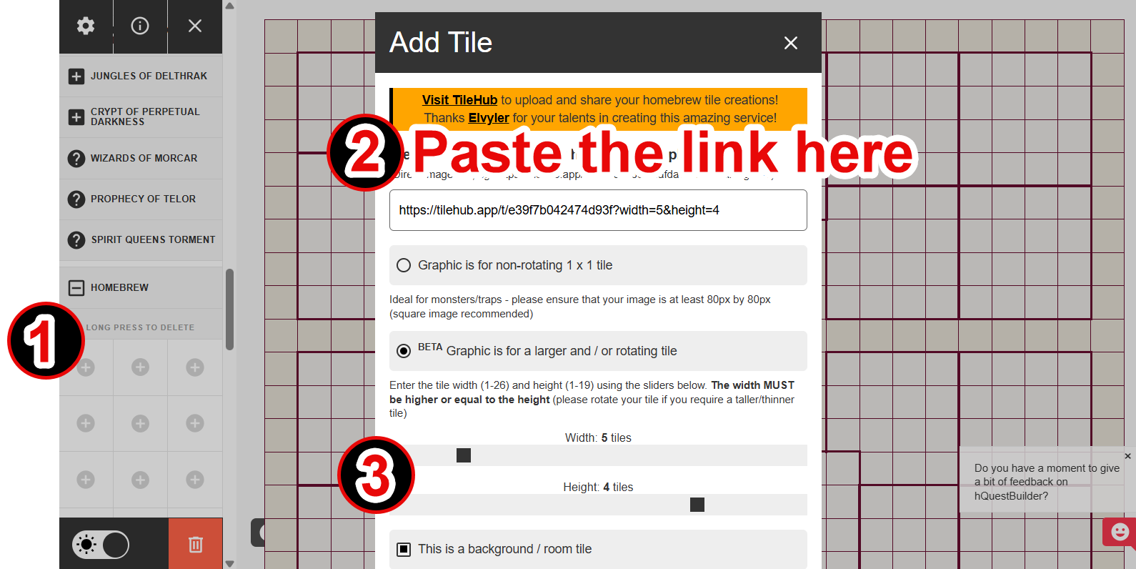 insert to hquestbuilder
