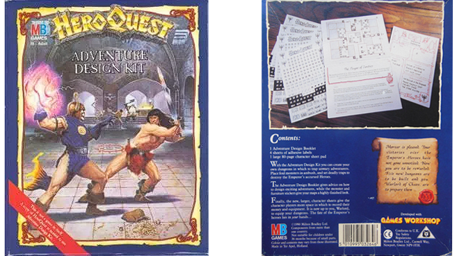 Original HeroQuest adventure design kit.